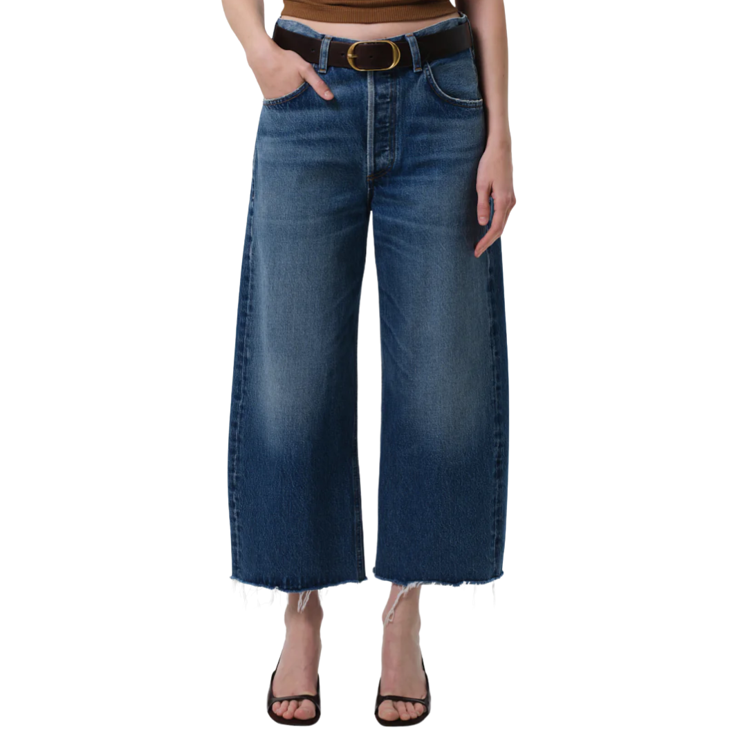 Ayla Raw Hem Crop in Chaya
