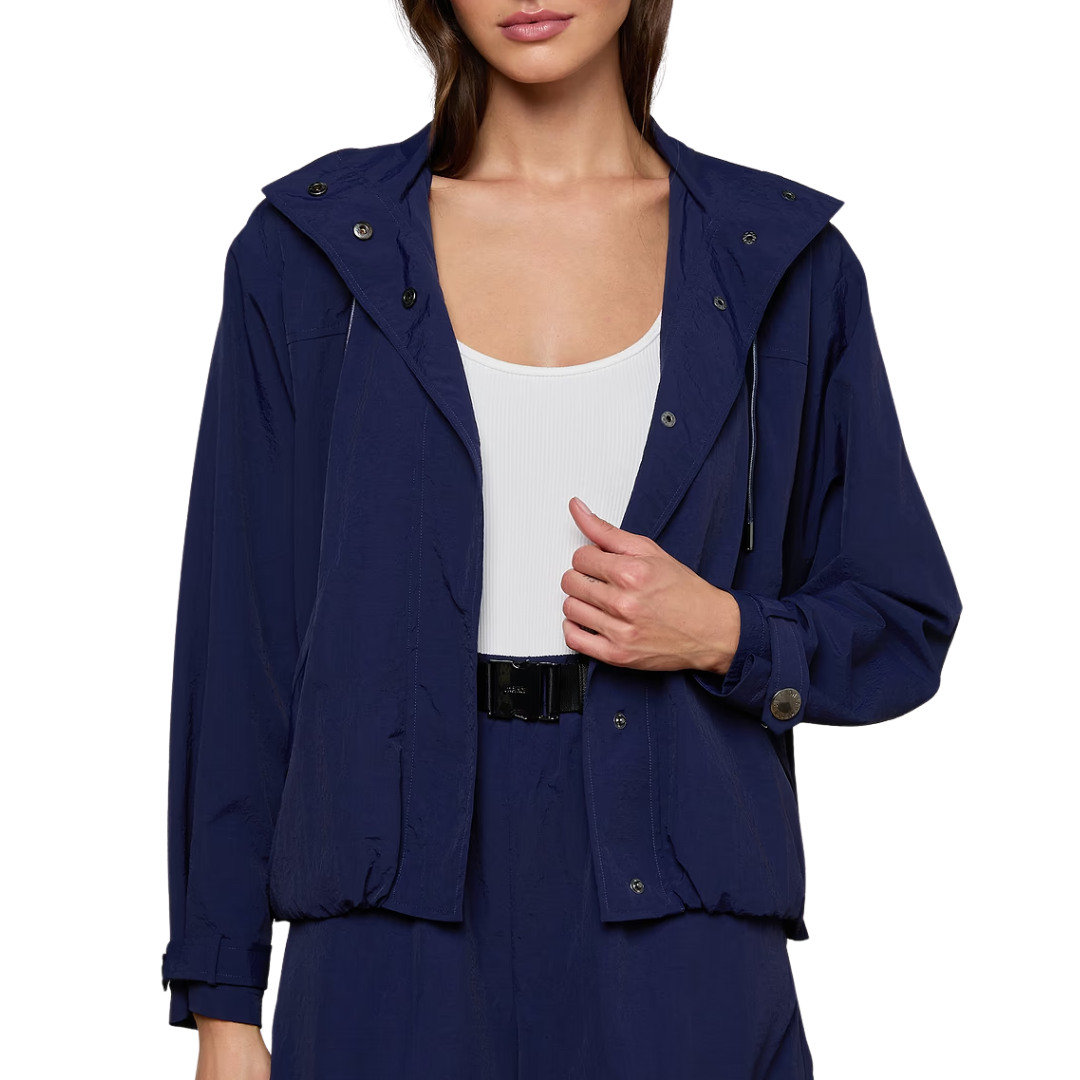 Geovana Hooded Windbreaker in Midnight