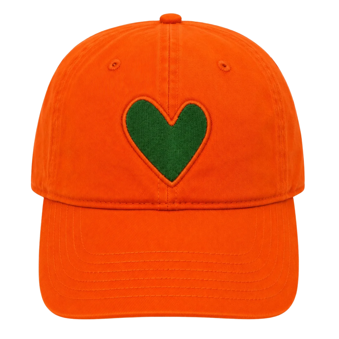 KR Imperfect Velvet Heart Hat Tomato-Army Green