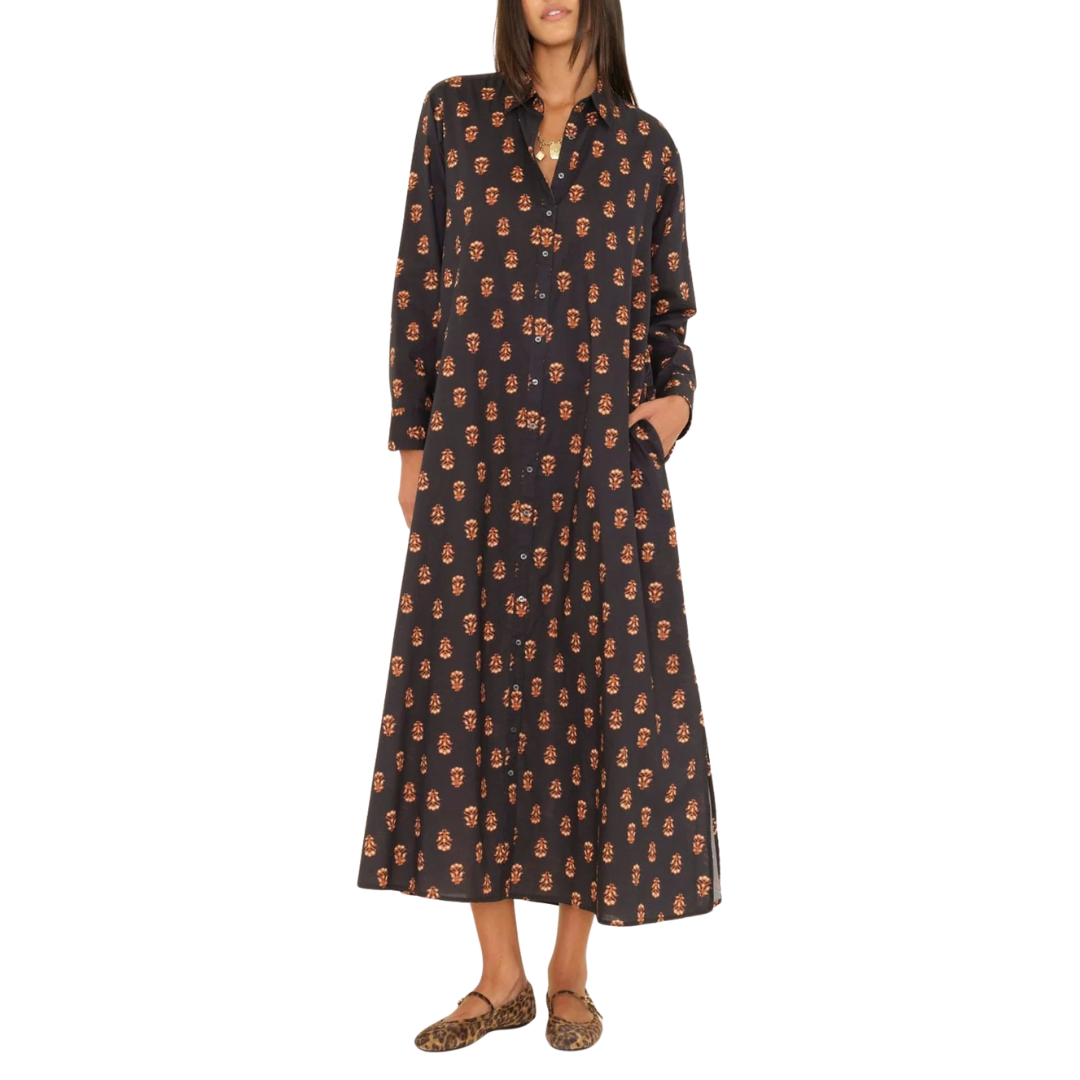 Boden Dress in Wheat Stamp