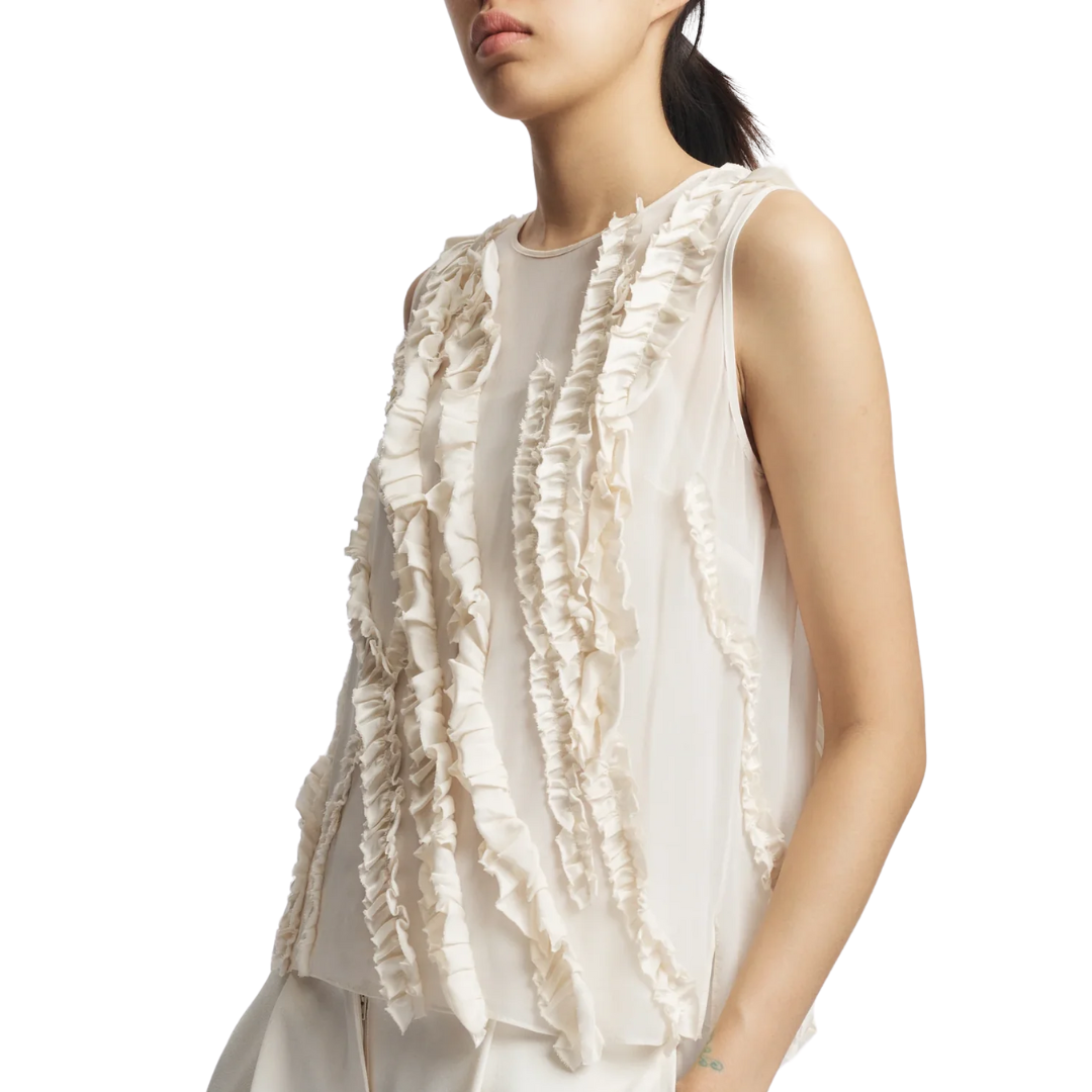Naomi Sleeveless Blouse in Ivory