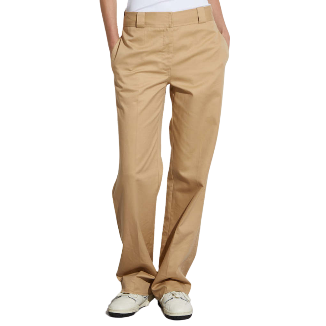Nessa Mid-Rise Straight Leg Pant in Khaki