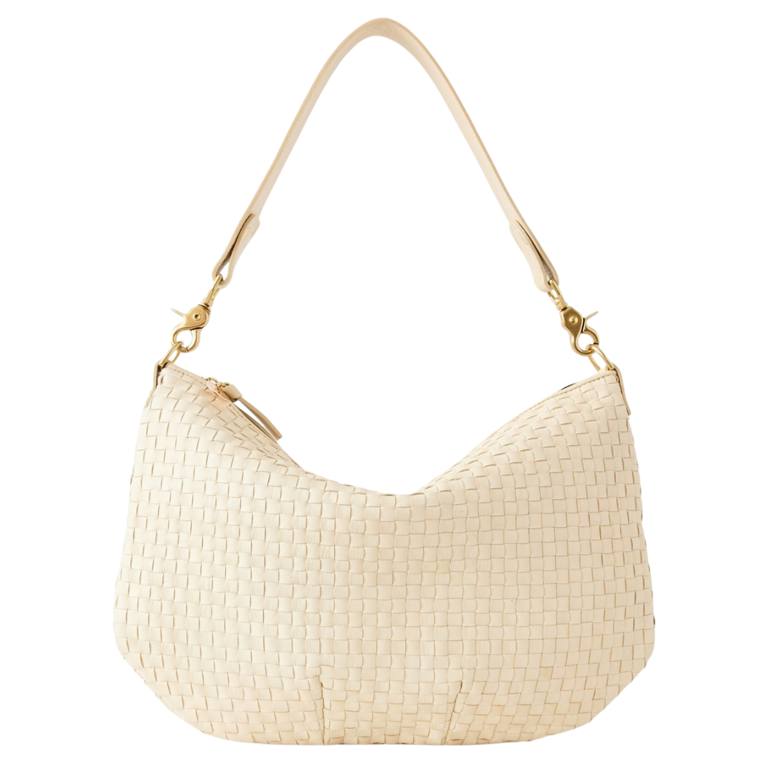 Moyen Messenger in Cream Woven Checker
