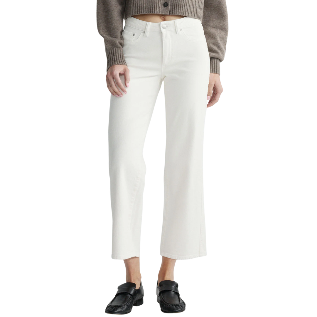 Pippa Refined Wide Leg Mid Rise Ankle in White