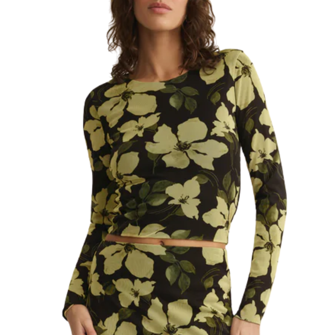 Taysha Ren Floral Mesh Top in Sunnyside