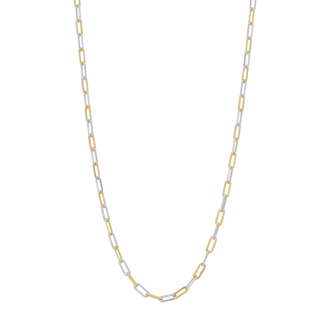 Signature Grit Chain Link Necklace in Silver/Gold