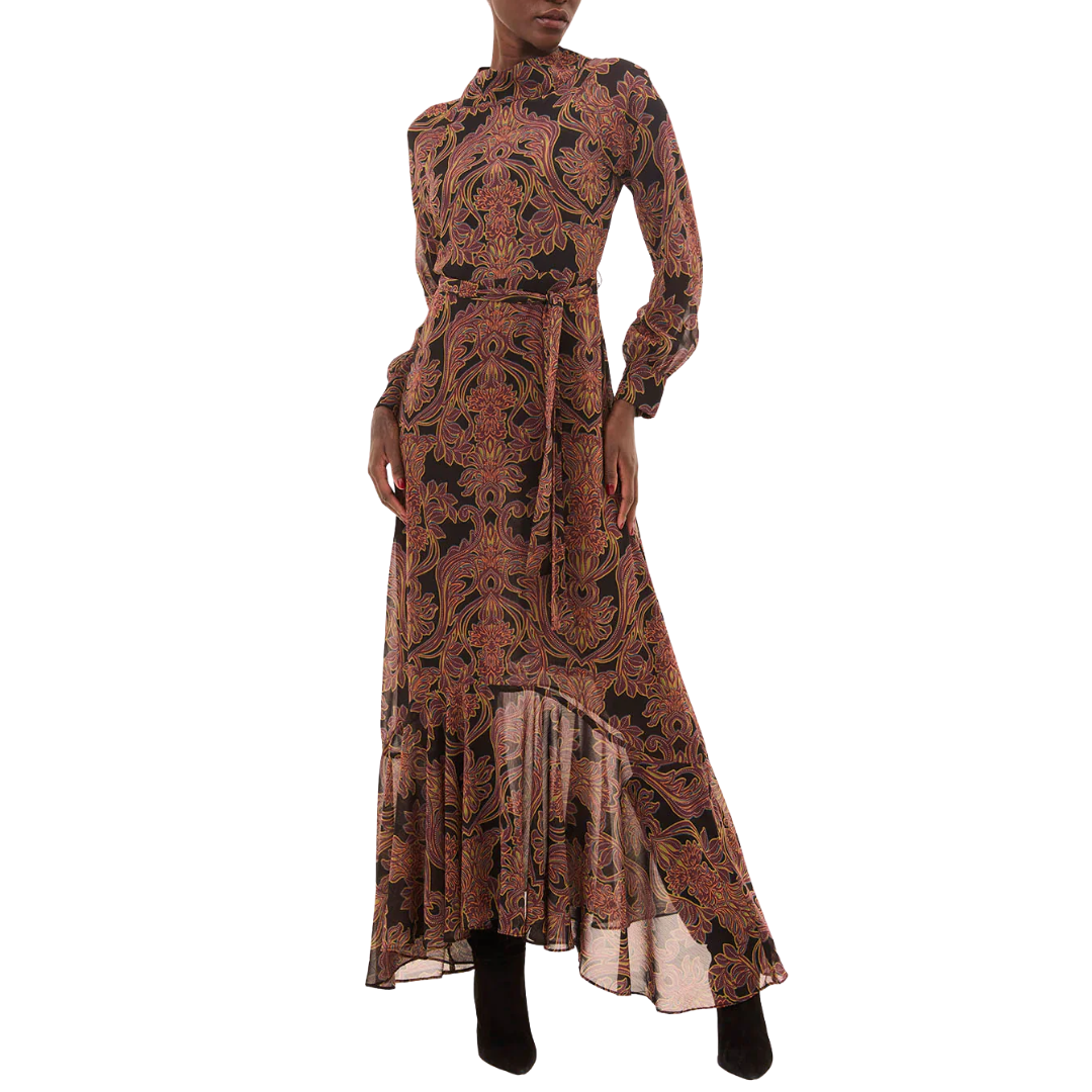 Jill Dress in Studded Flora Chiffon