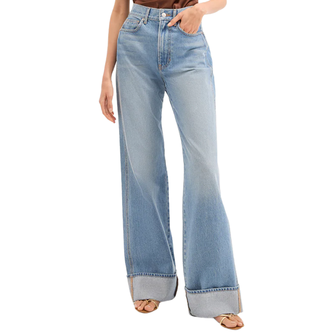 Taylor Cuffed Wide-Leg Jean in Bright Nova