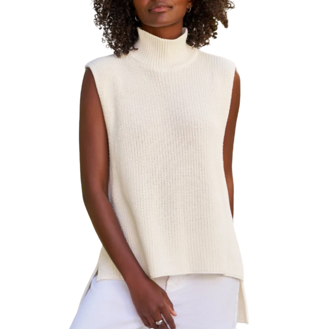 Montecito Mock Neck Sweater Shell in Ivory