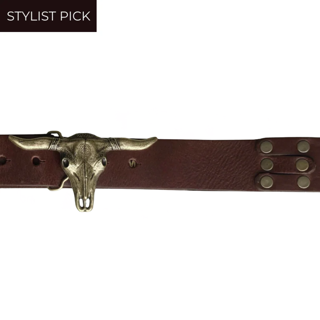 Steer Belt in Chocolate