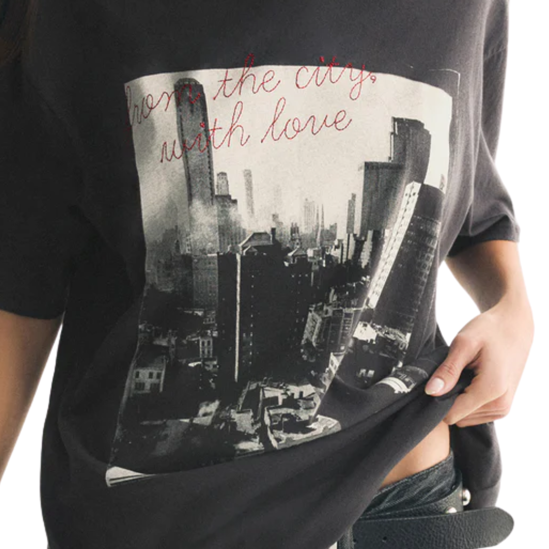 Big Apple City Tee in Black Sand