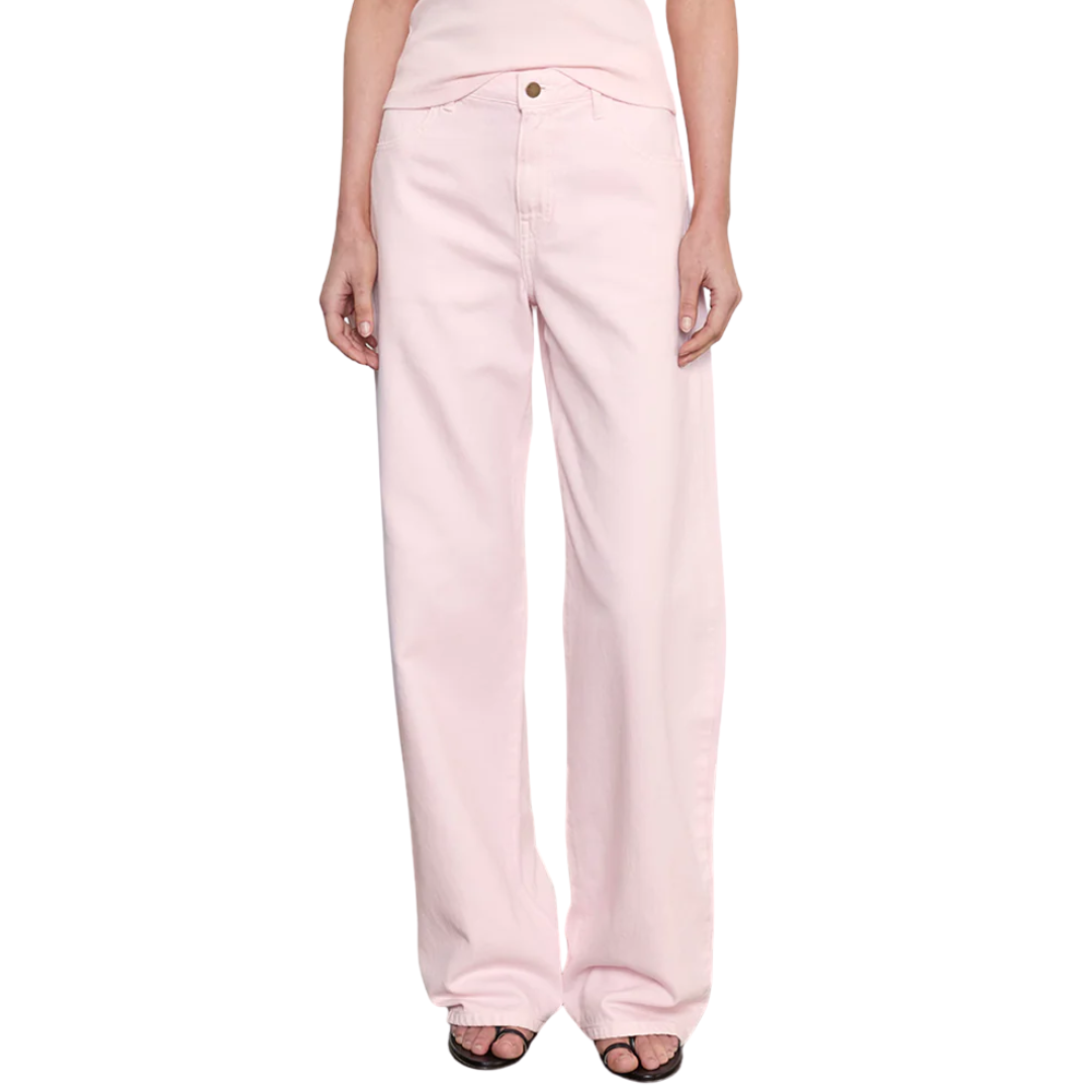 Drift Jean in Italian Denim in Pale Pink