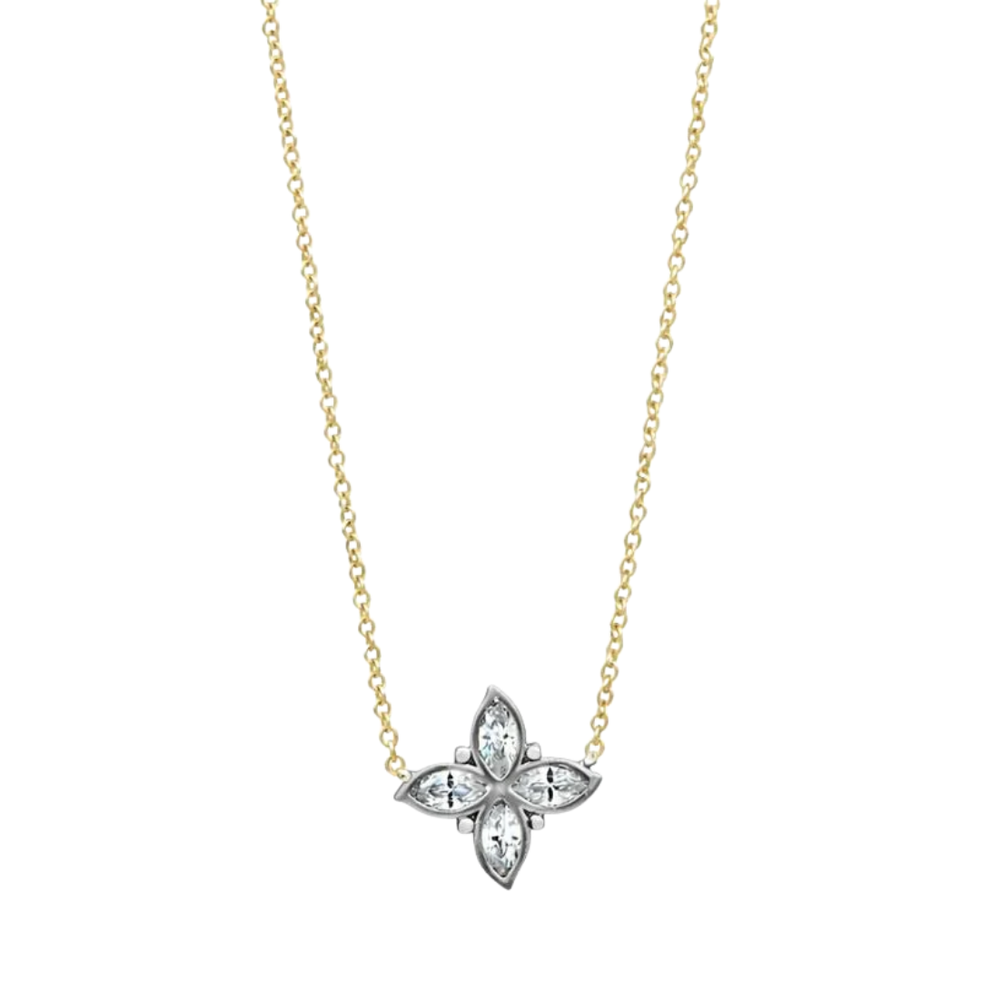 Bloom Petal Pendant Necklace in Silver & Gold