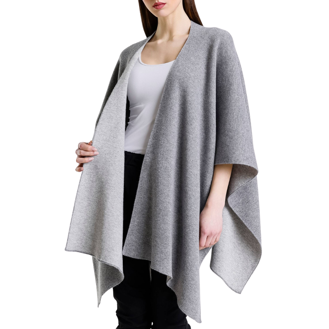 Kiersten Reversible Wrap in Dark Grey/Medium Grey