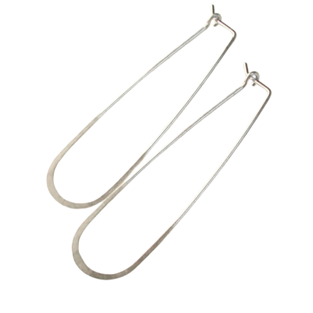 Slender Teardrop Earrings in Sterling Silver