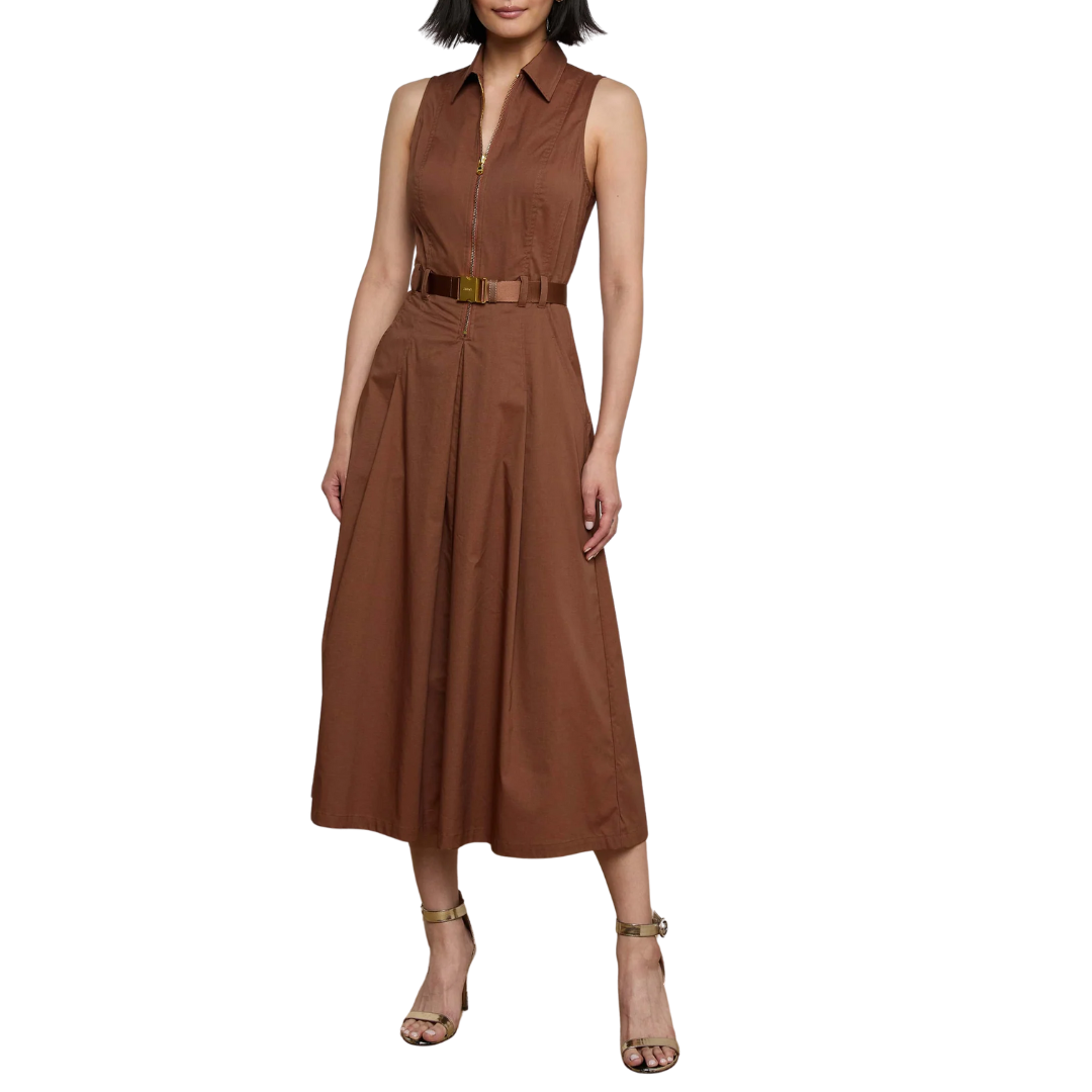 Kolton Midi Dress in Sepia Brown