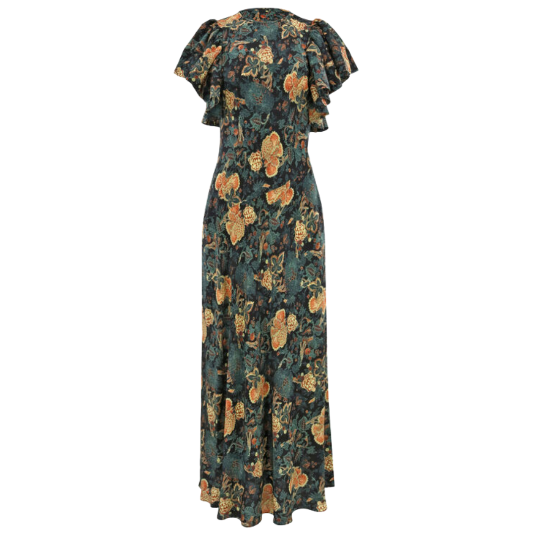 Mariam Bias Cut Dress in Nuit