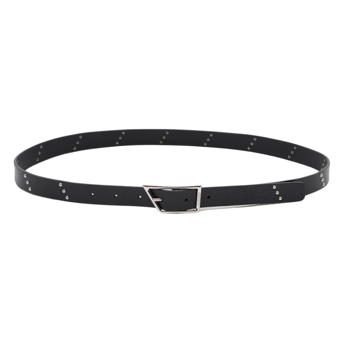 Studded Leather Belt in Black