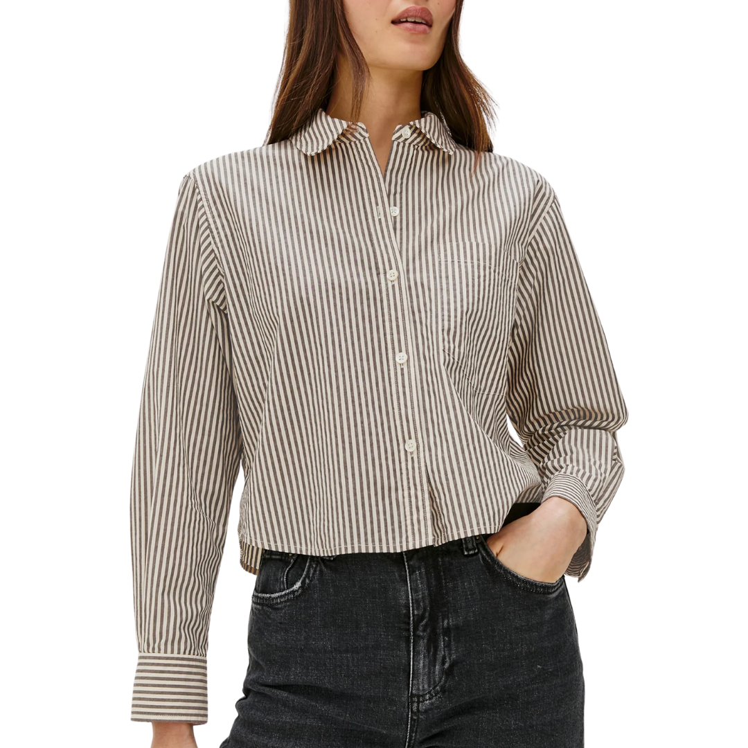 Ramy Shirt in Noir Stripe