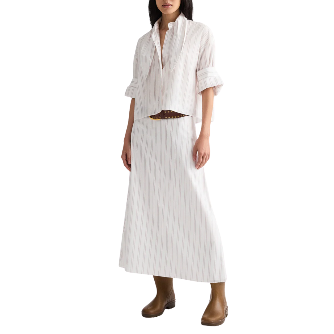 Tie One On Shirt in White/Wine