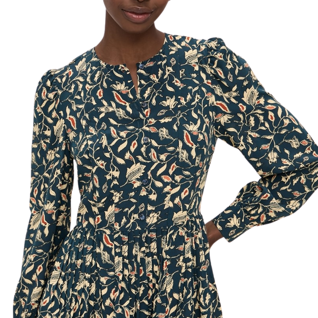 Arabella Mini Dress in Midnight Garden