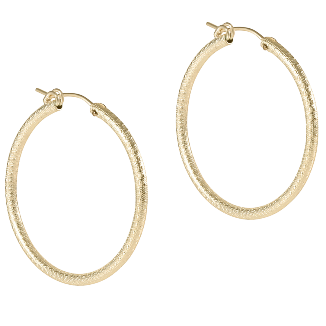 Round Gold 1.25" Hoop-Textured