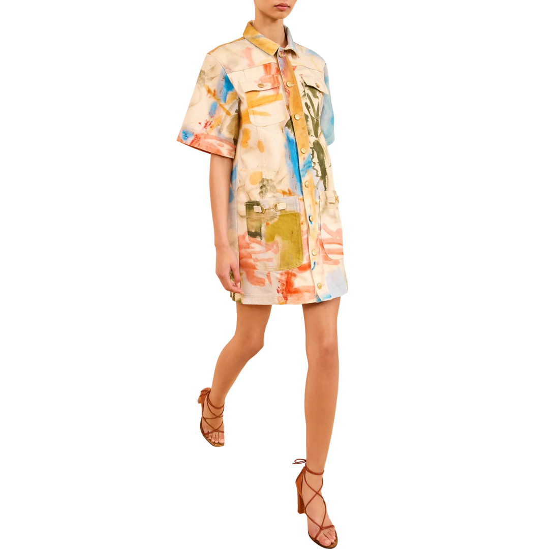 The Painters Denim Mini Dress in Western Dream