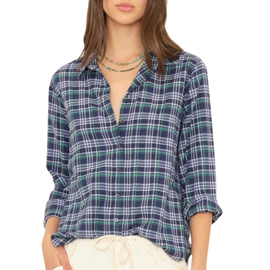 Scout Shirt in Forest Blue Plaid