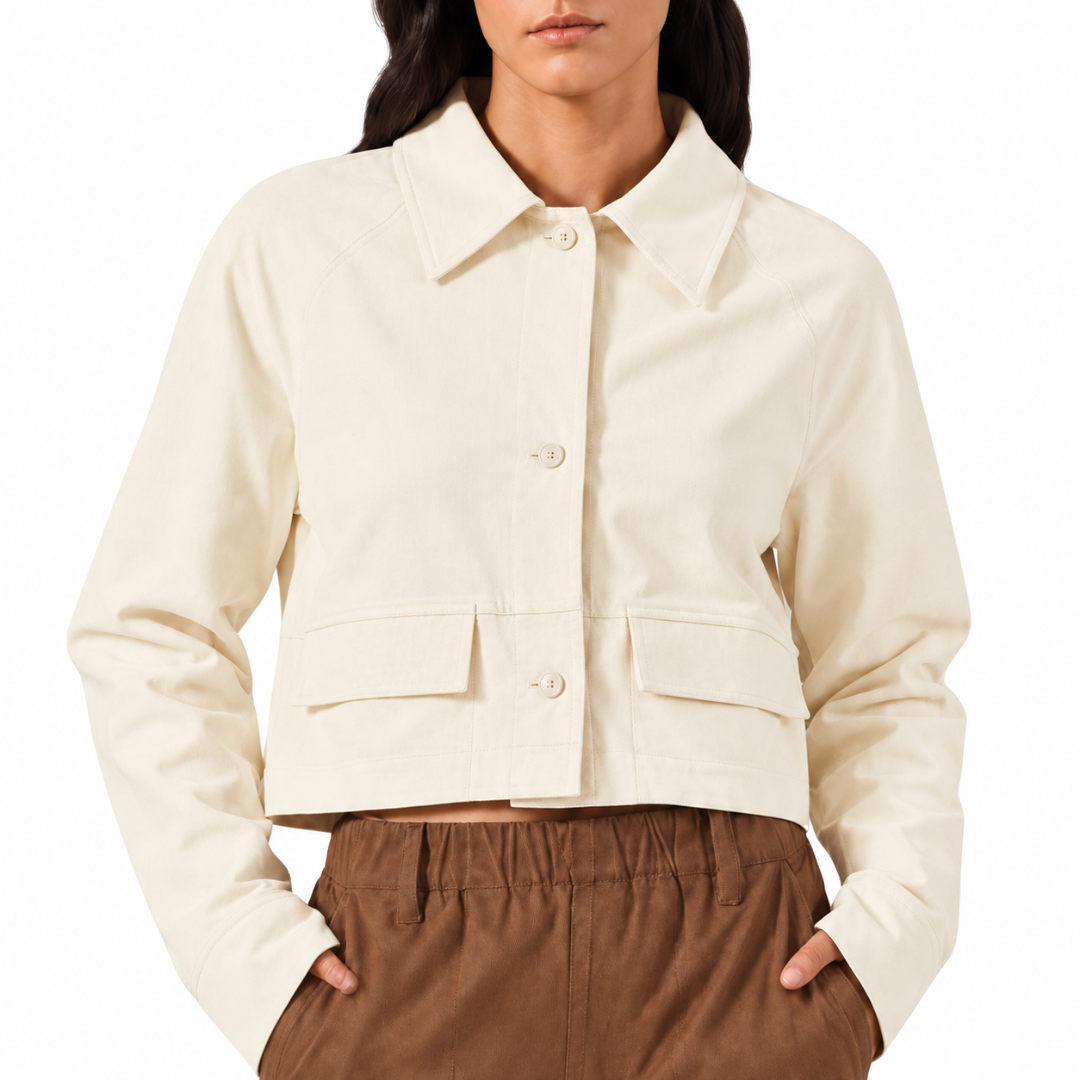 Camryn Faux Suede Jacket in Pearl