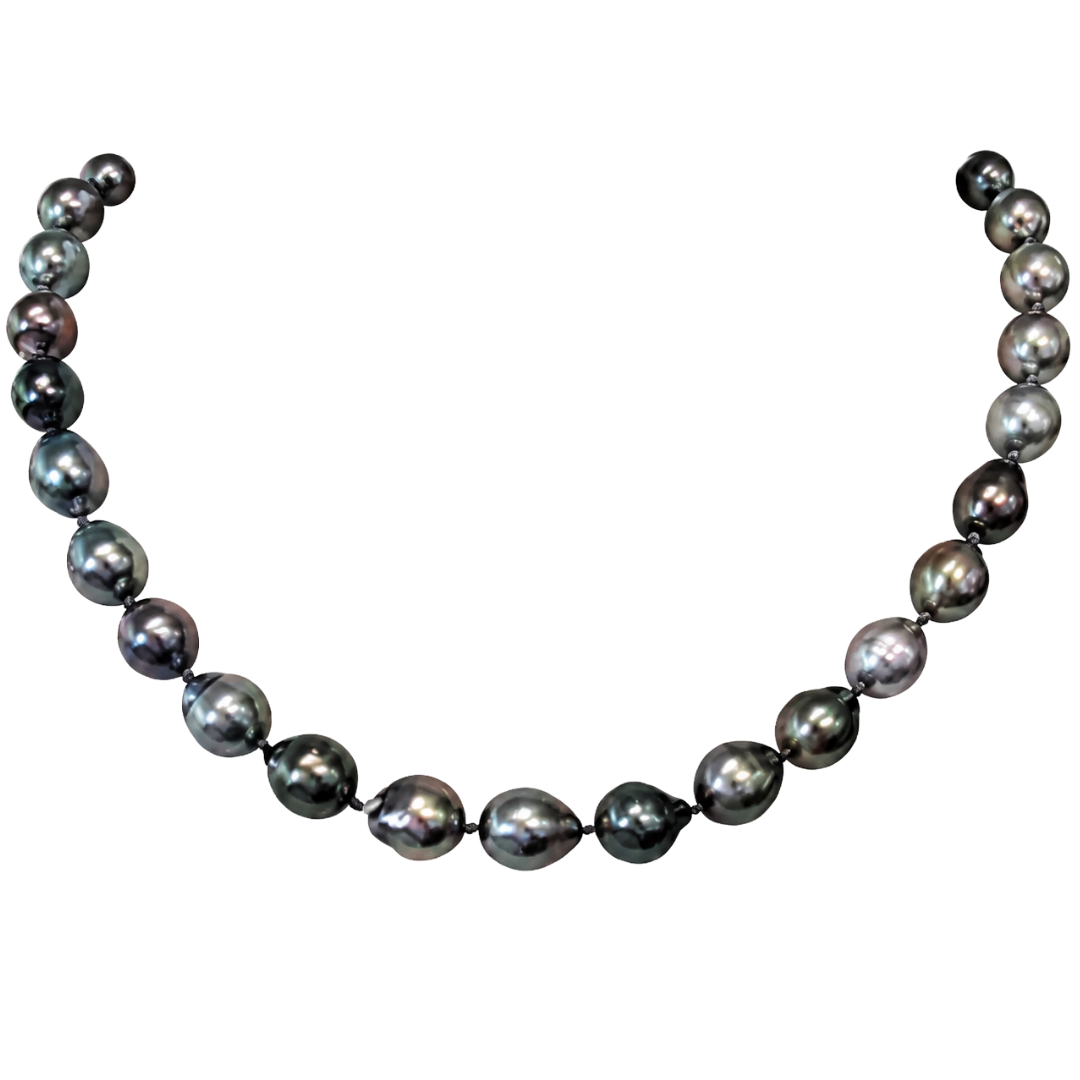 Tahitian Large Pearls 18 " Necklace in Grey