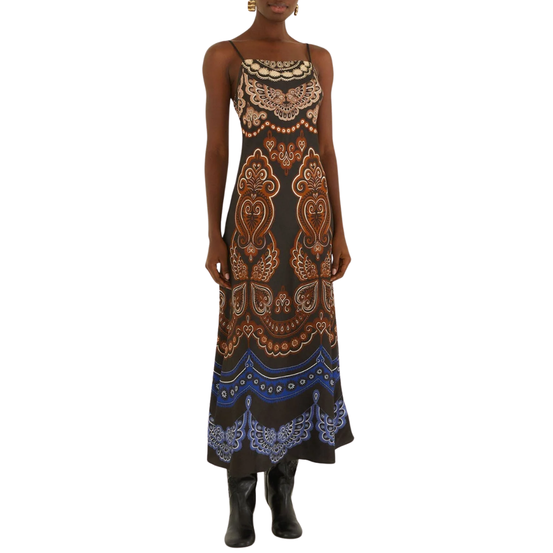 Nicole Sleeveless Slip Maxi Dress in Black