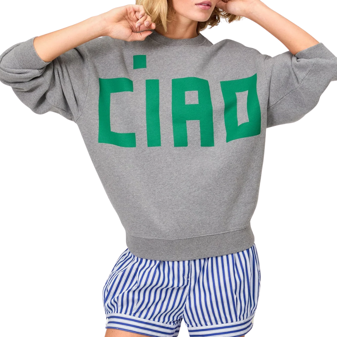 Oversized Ciao Grand Block Sweatshirt in Grey Mélange