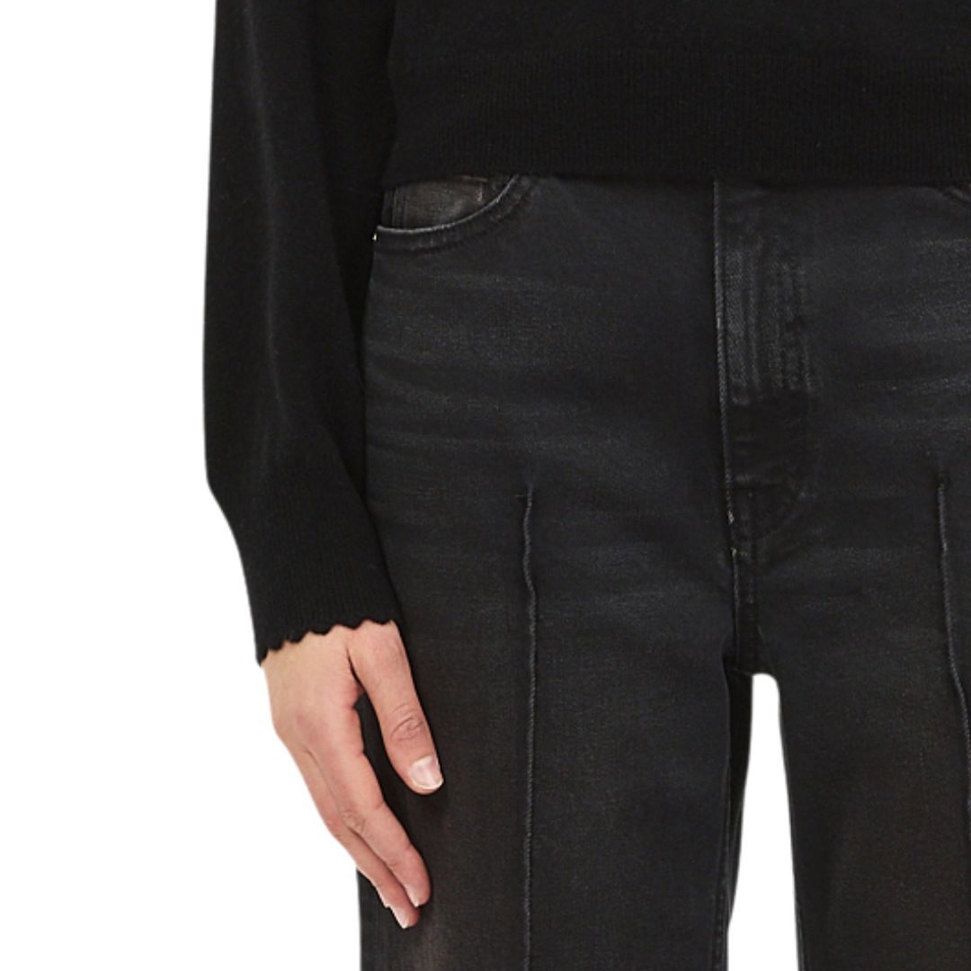 Mona V-Neck Cashmere Pullover in Noir