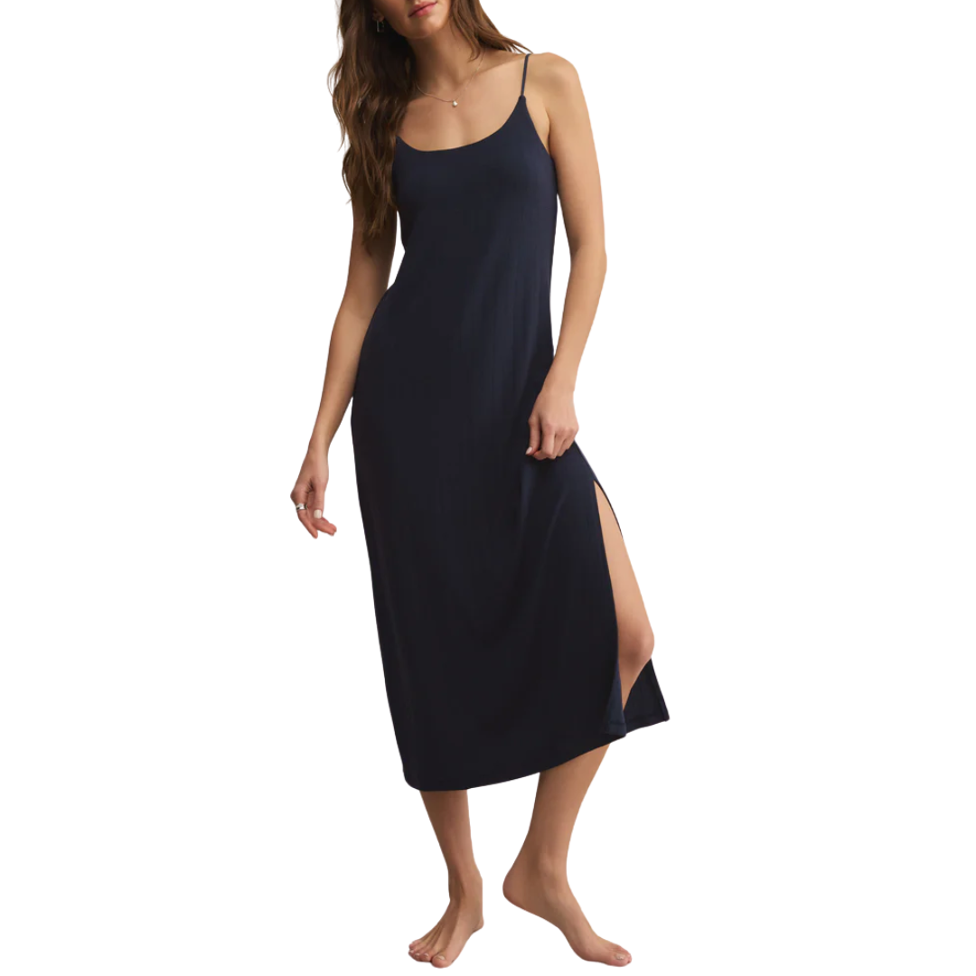 Classique Rib Midi Dress in Eclipse