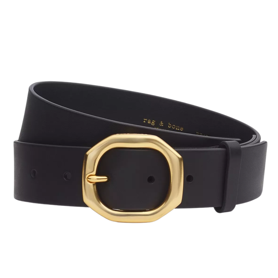 Audrey Leather Belt in Black