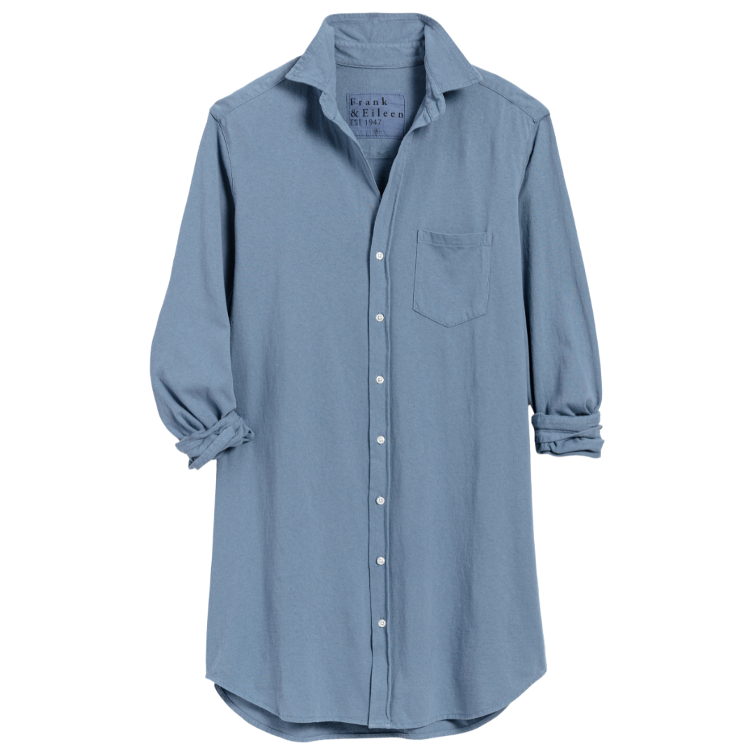 Mary Button-Down Top in Jean