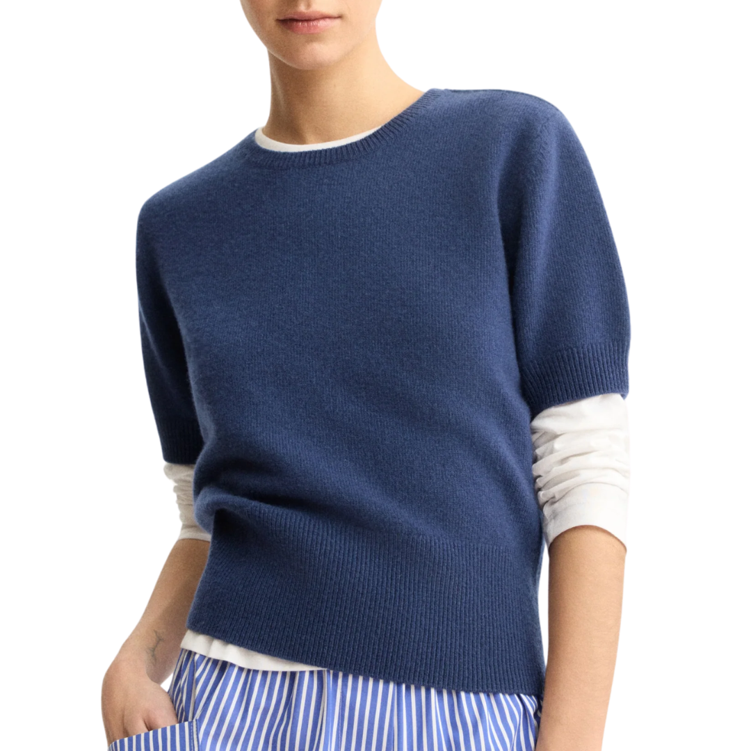 Clarkson Short Sleeve Crewneck in Navy