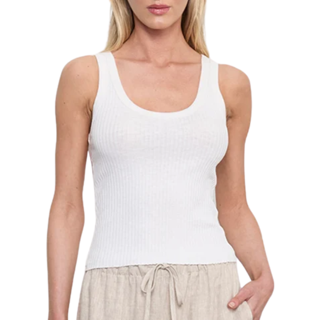 Military Rib Crop Tank in Undyed