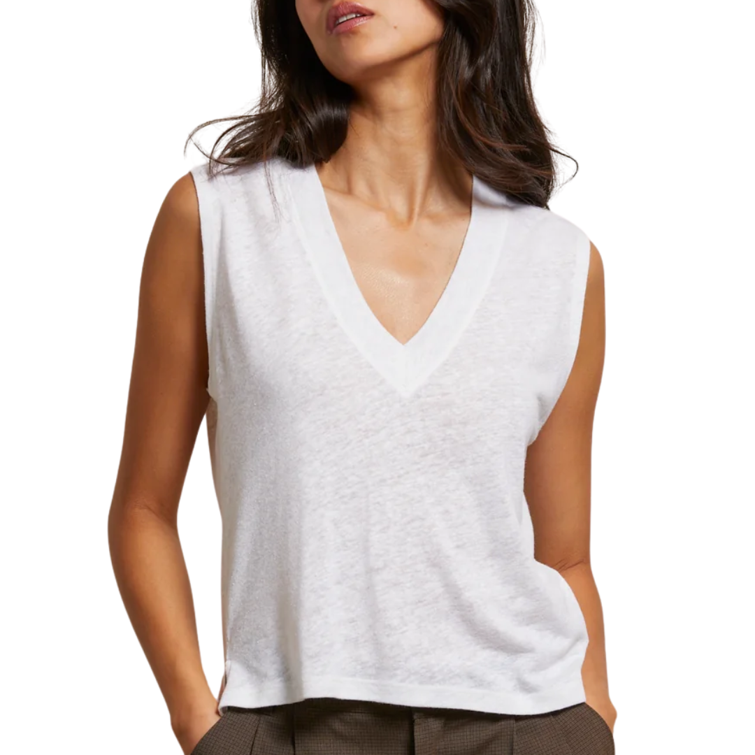Lucy V-Neck Tank in Natural