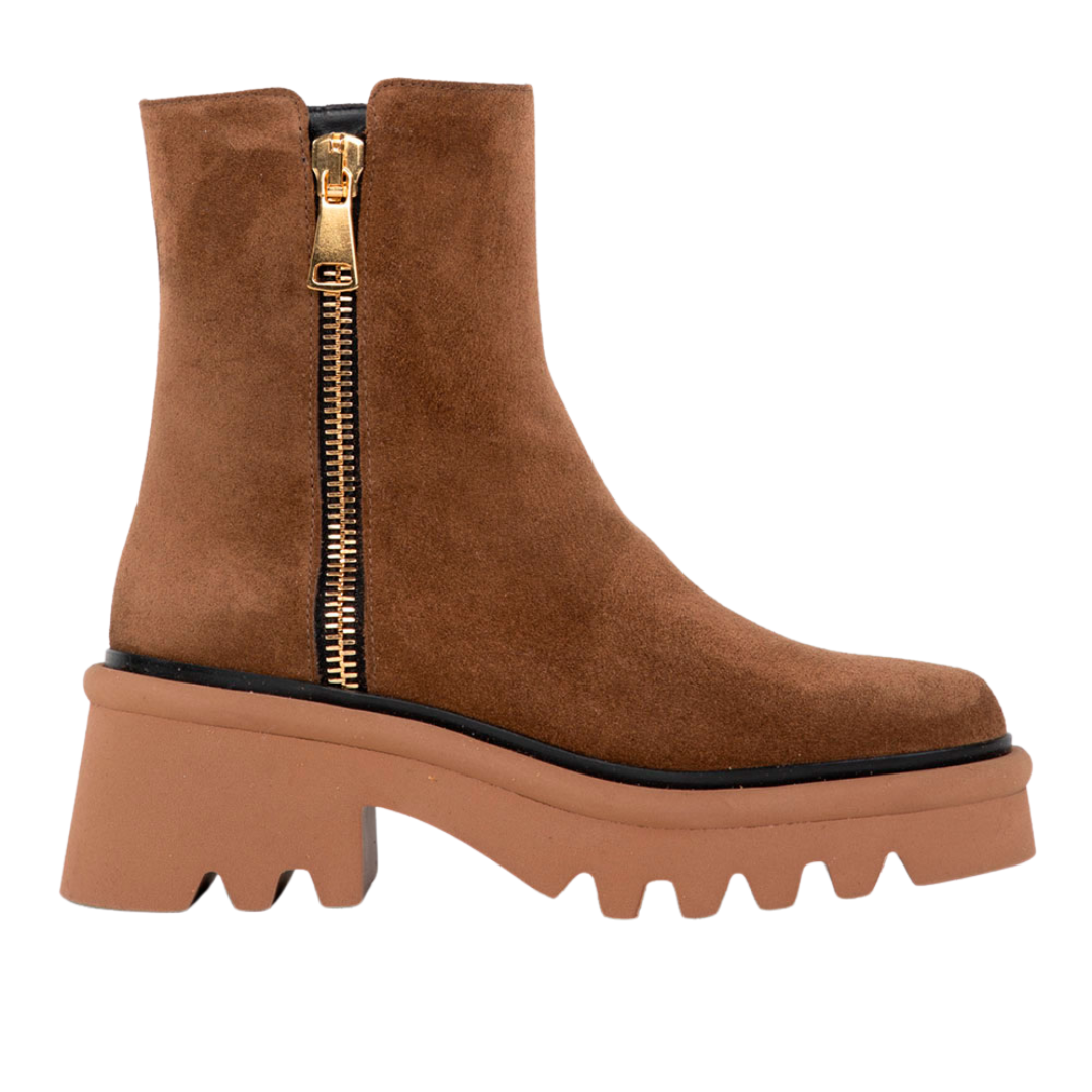 Lys Heeled Ankle Boots in Crosta Sandalo