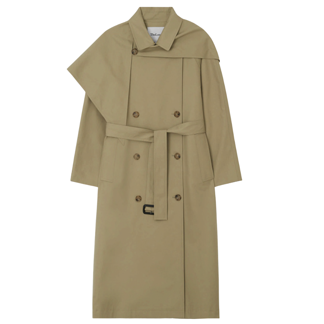 Scarf Trench Coat in Khaki