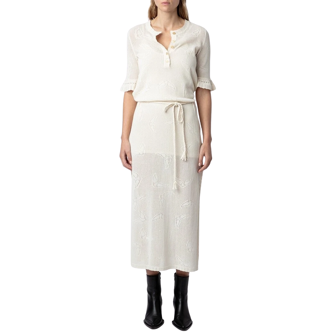 Salmy Wings Dress in Ecru