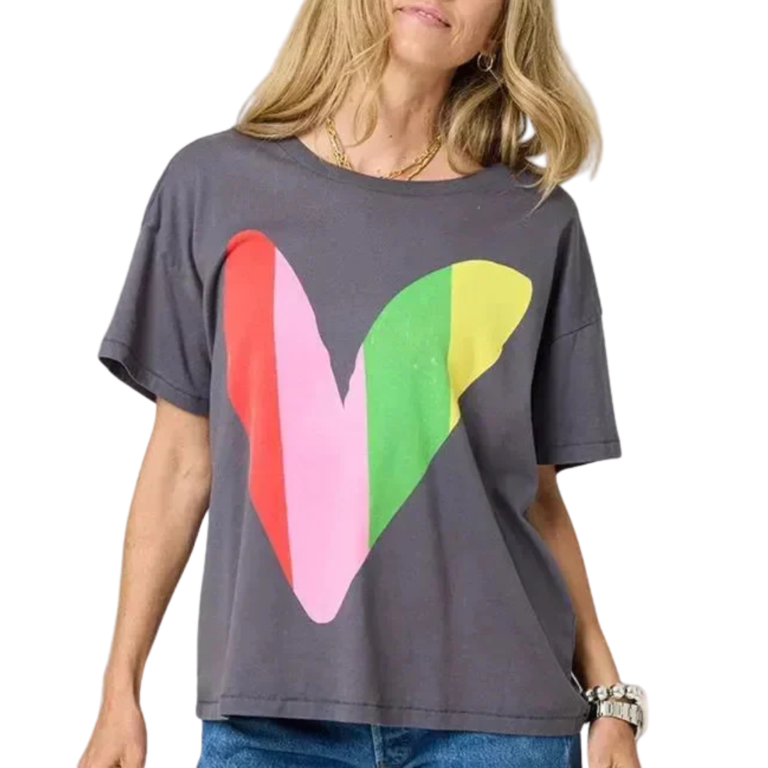 Tommy Happy Heart Tee in Multi