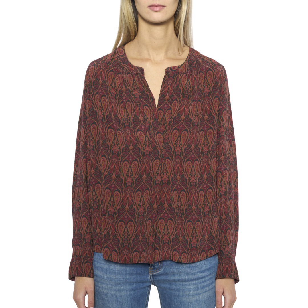 Tink Blouse in Black Paisley