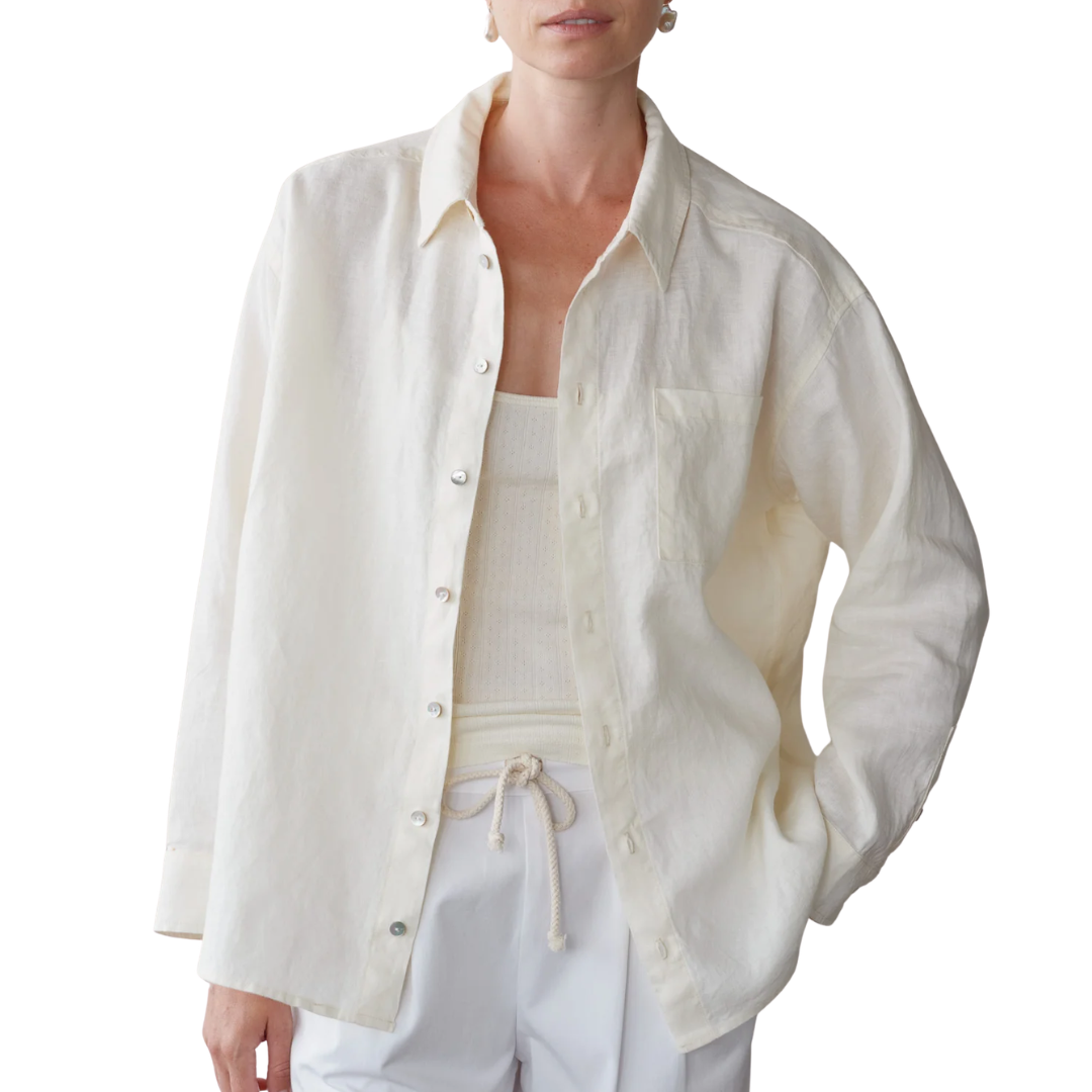 The Linen Relaxed Shirt in Creme