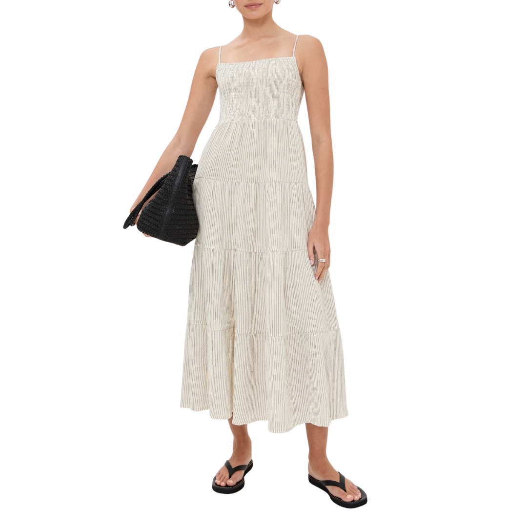 Balos Striped Maxi Dress in Natural