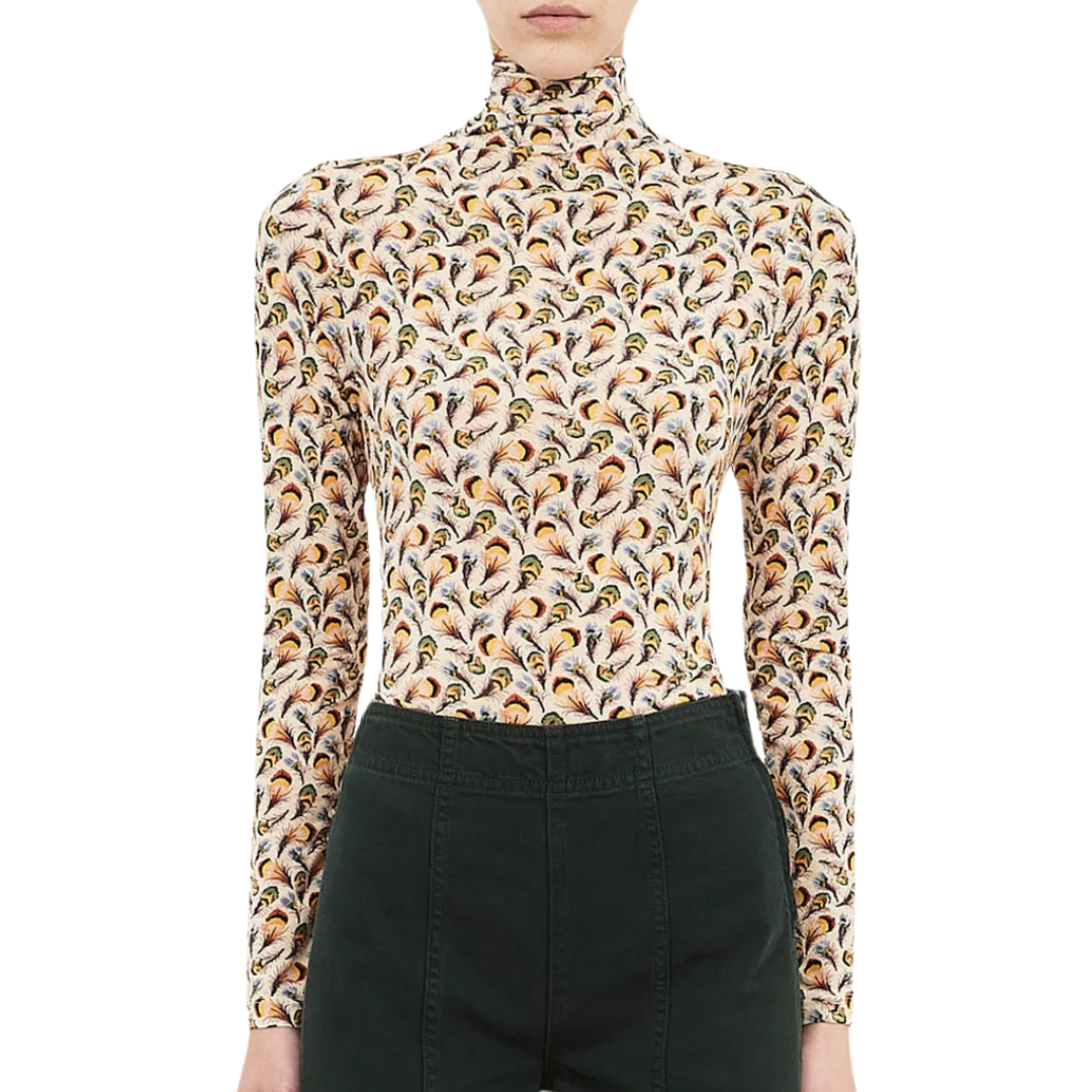 Aurelia Jersey Long Sleeve Turtleneck in Swan
