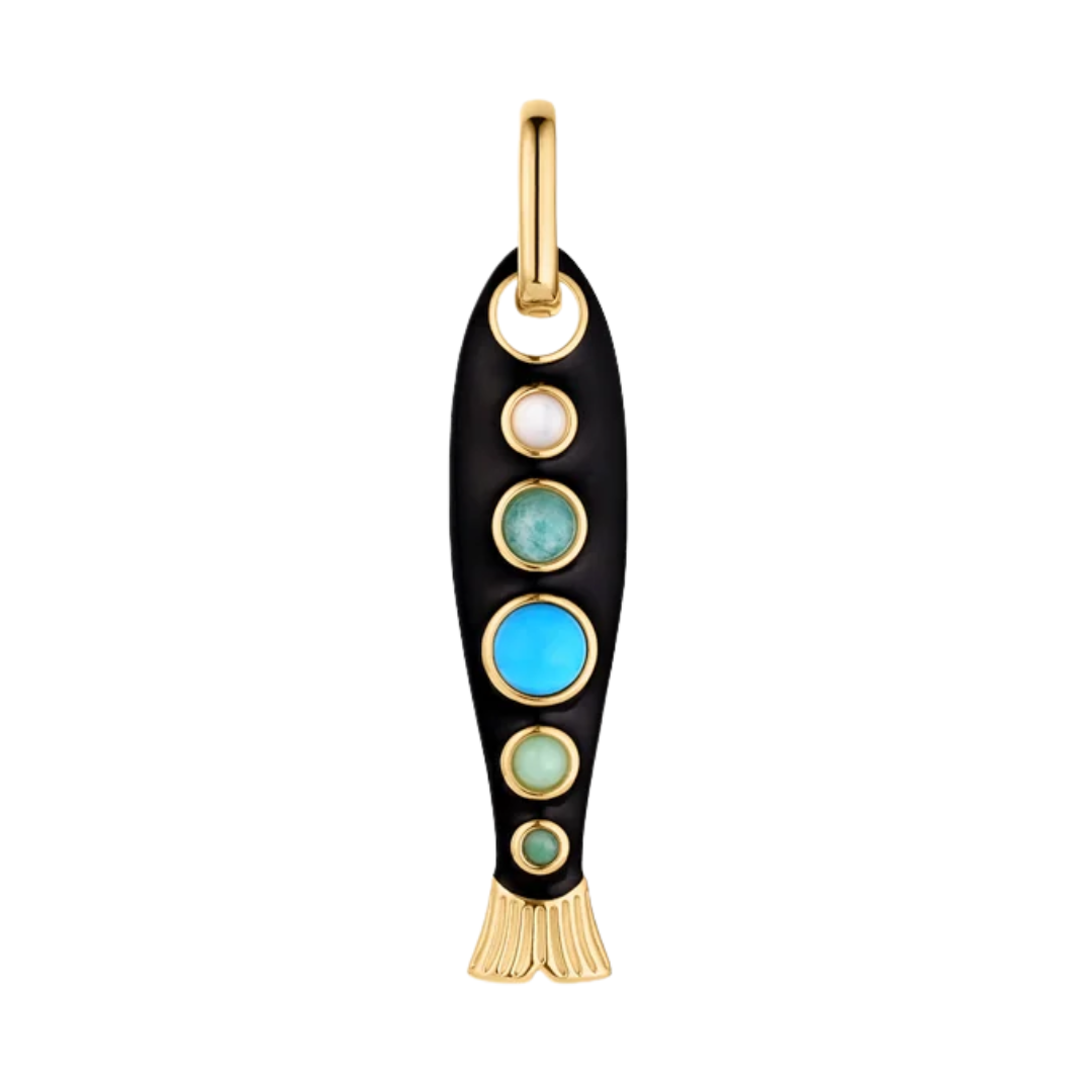 Amalfi Enamel Fish Clip in Black Enamel