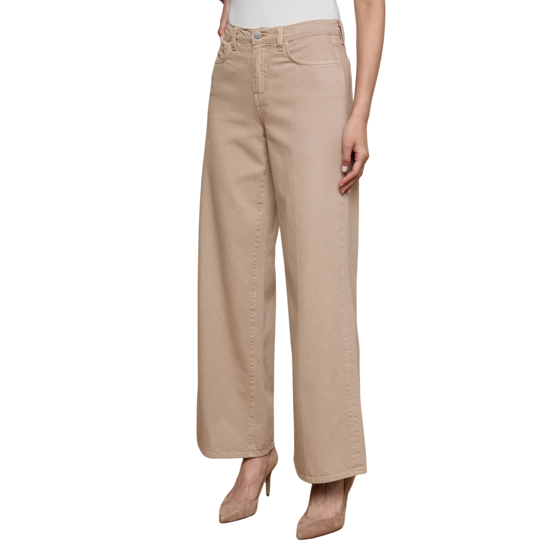 Alicent Wide-Leg Jean in Pale Khaki
