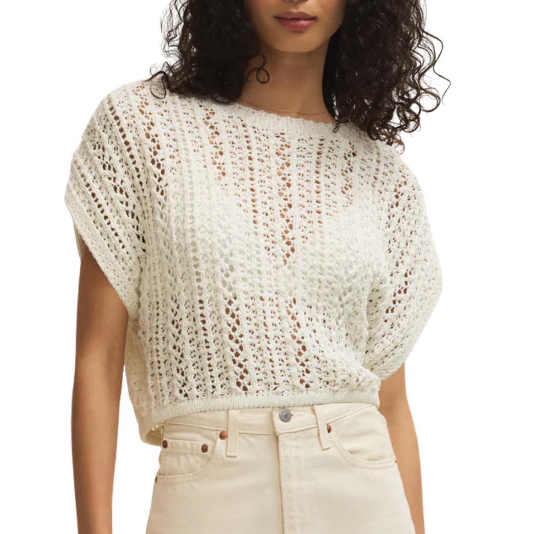 Ballast Cropped Crochet Top in White